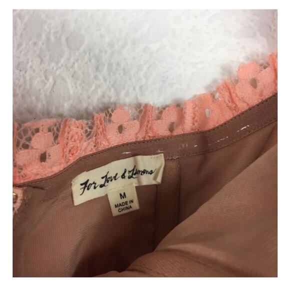 For Love & Lemons Peach Dakota Lace Off Shoulder Bustier Corset Dress Medium - Picture 6 of 15